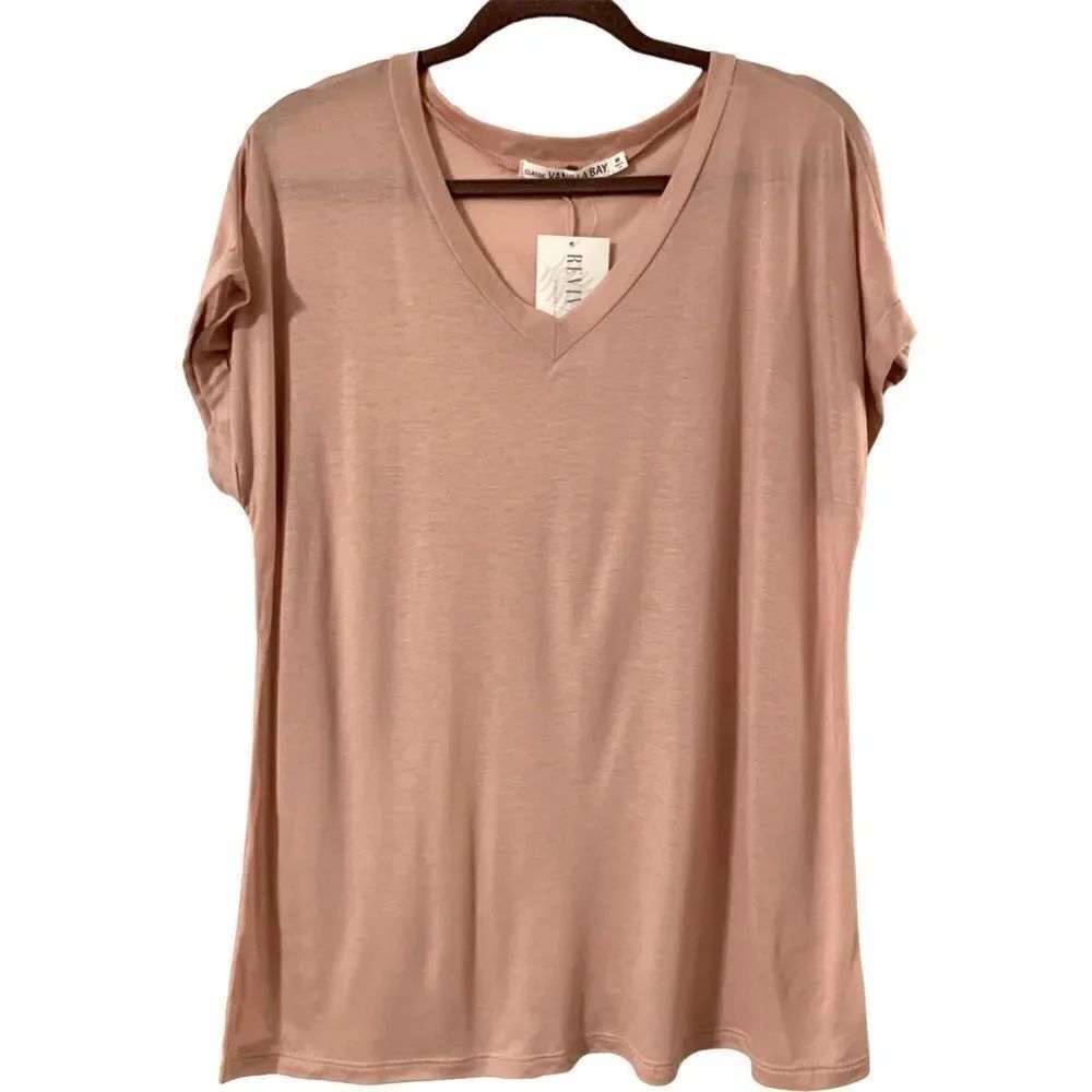Vanilla Bay Short Sleeve V Neck Tunic Top